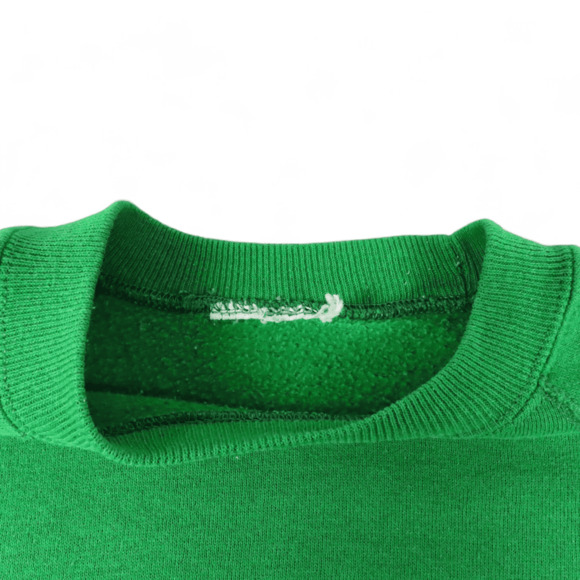 Vintage Christmas Sweater Adult MEDIUM Green 80s Reindeer Holidays Blitzed Xmas - Picture 4 of 7